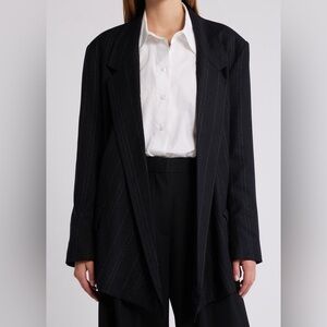 COS Draped Pinstripe Wool Blend Blazer, NWT, size EUR 38 (US M)